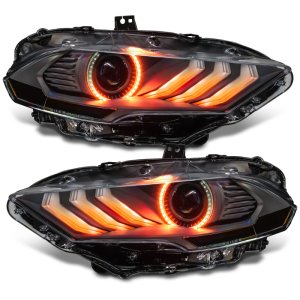 Ford Mustang Headlight Assembly - ORACLE Lighting - Black Series - Dynamic ColorSHIFT - `18-`23
